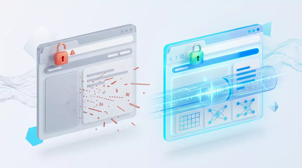 Comparaison entre un site en HTTP non sécurisé et un site en HTTPS sécurisé