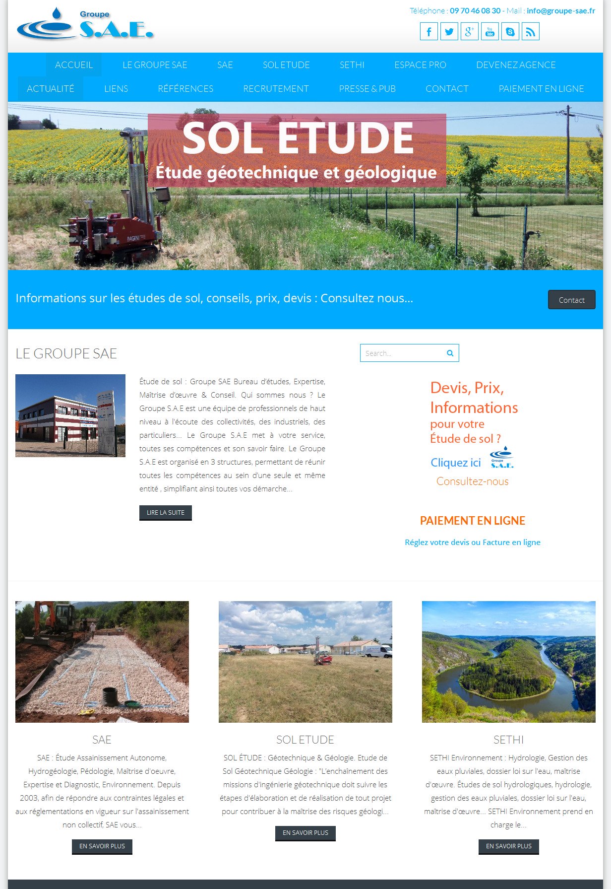 Aperçu du site Groupe-SAE.fr
