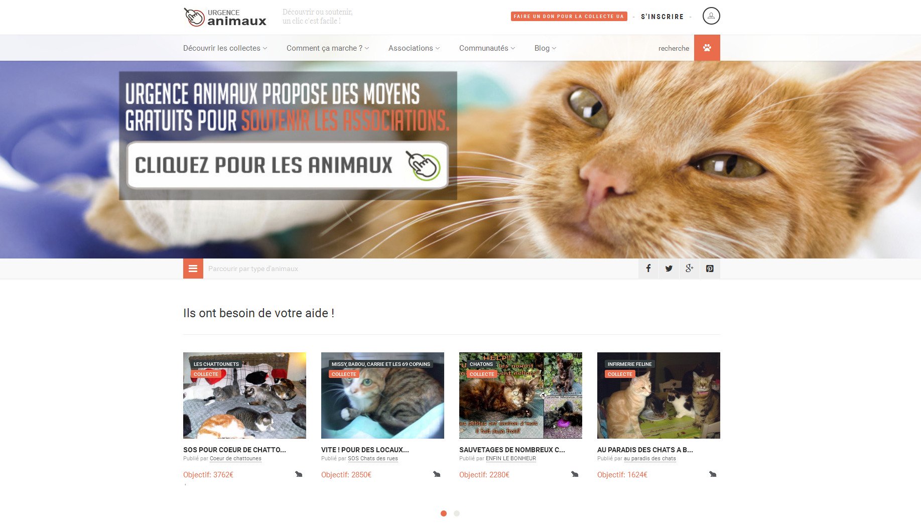 Aperçu du site UrgenceAnimaux.com