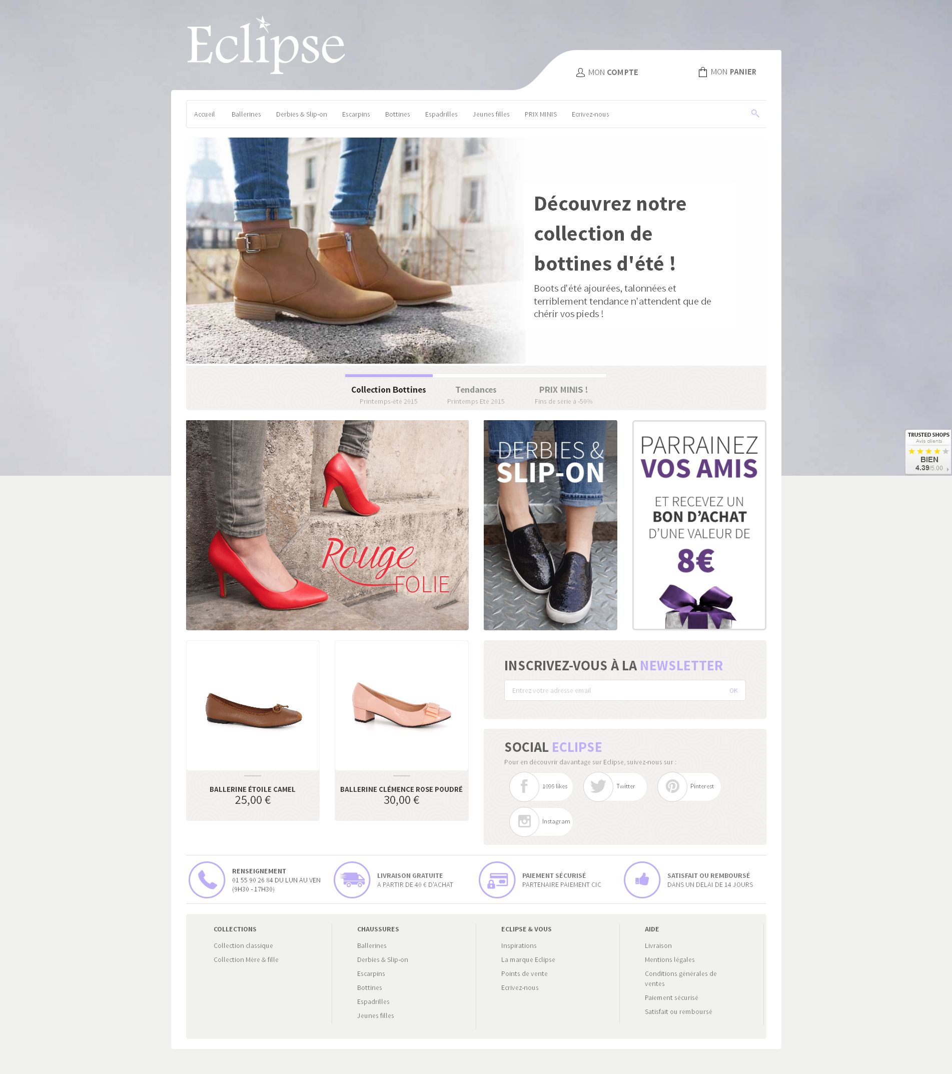 Aperçu du site Chaussures-Eclipse.fr