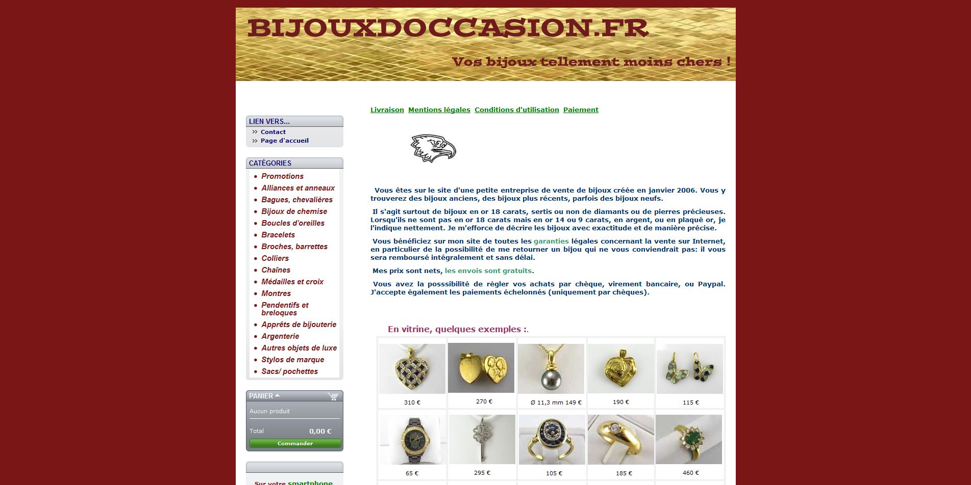Aperçu du site Bijouxdoccasion.fr