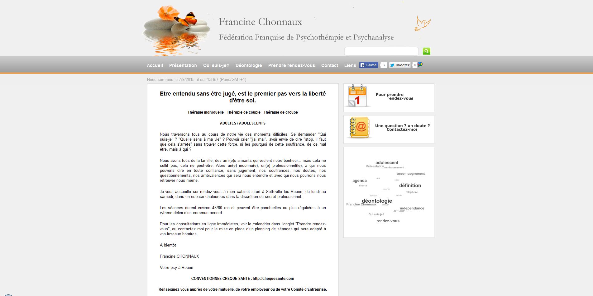 Aperçu du site Therapeute-enligne.com