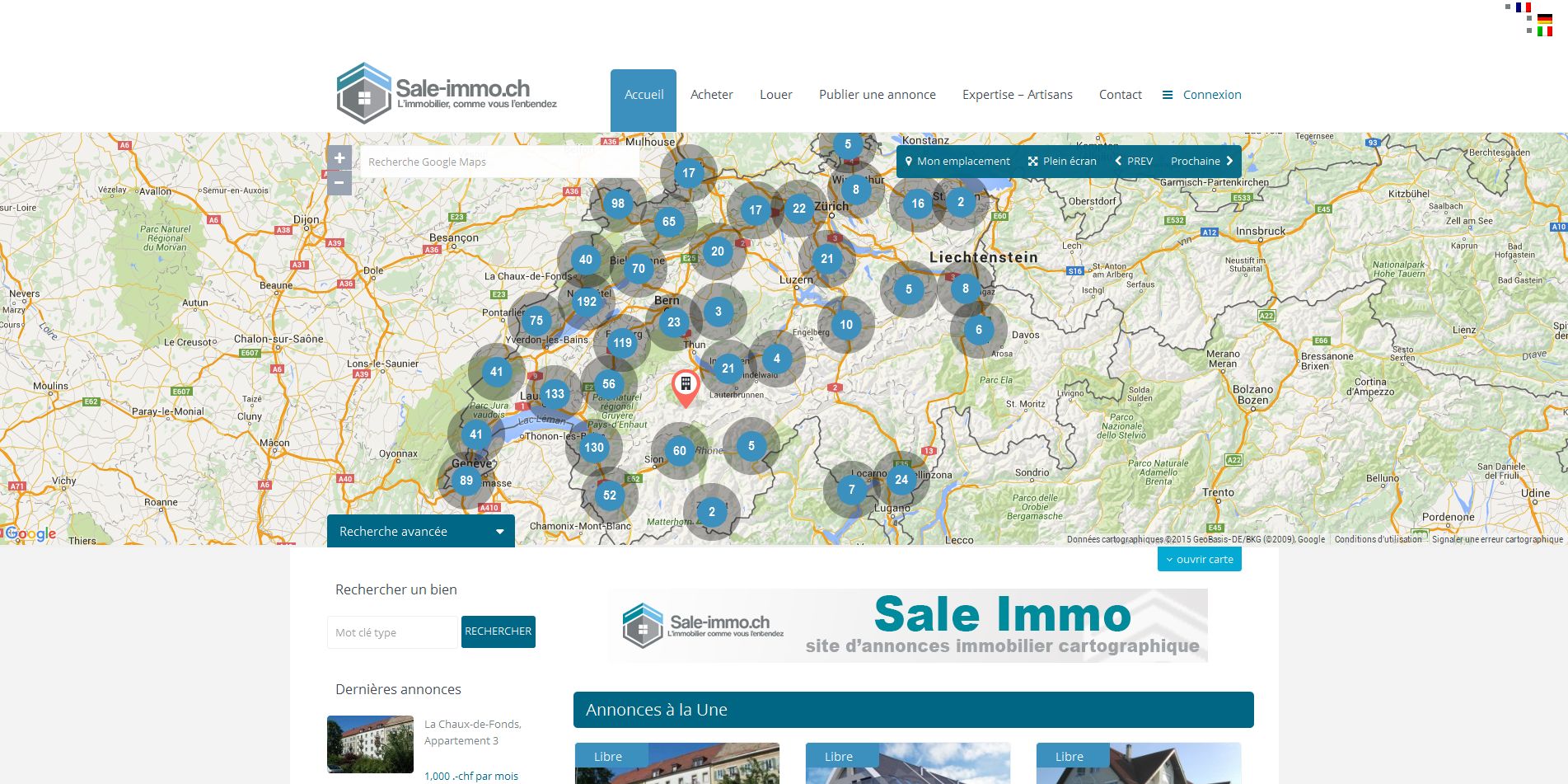 Aperçu du site Sale-Immo.ch