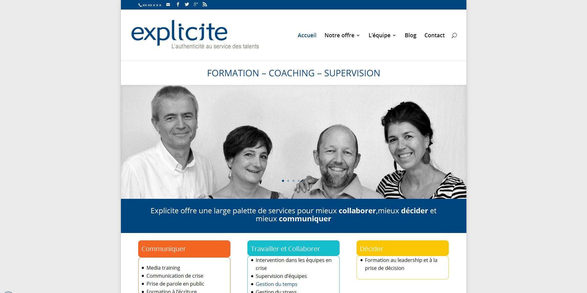 Aperçu du site wp.explicite.be