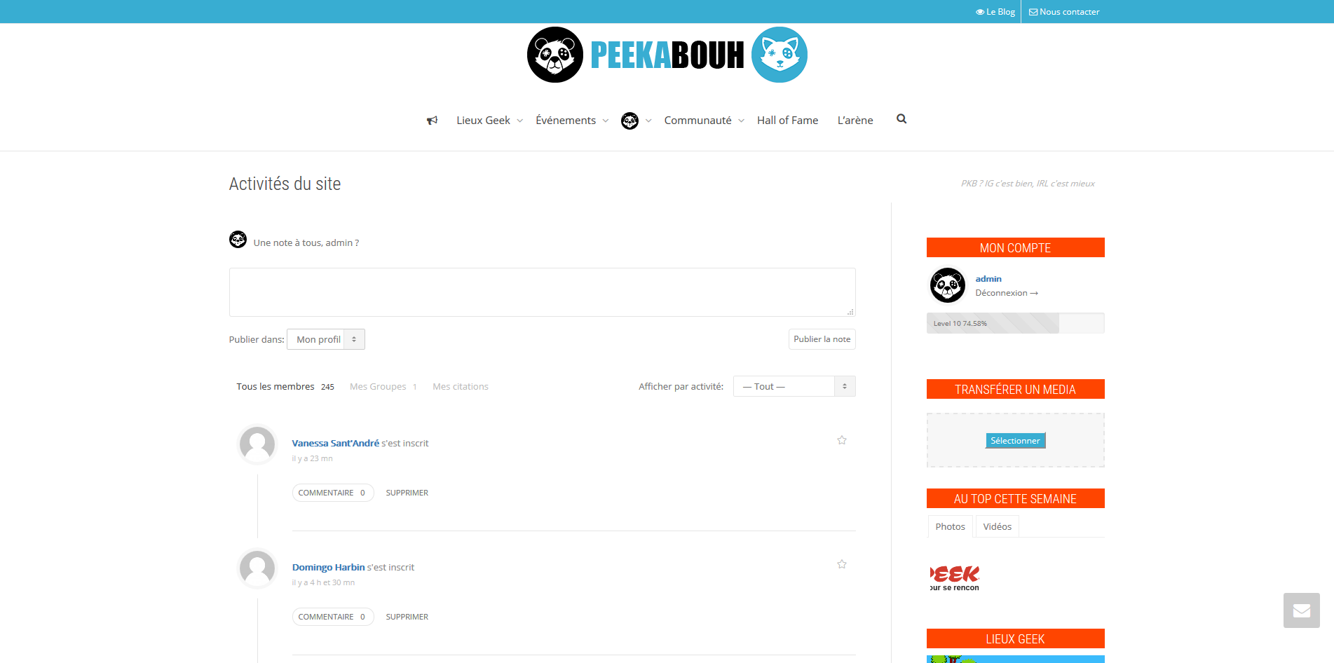 Aperçu du site PeekabouhTV.com