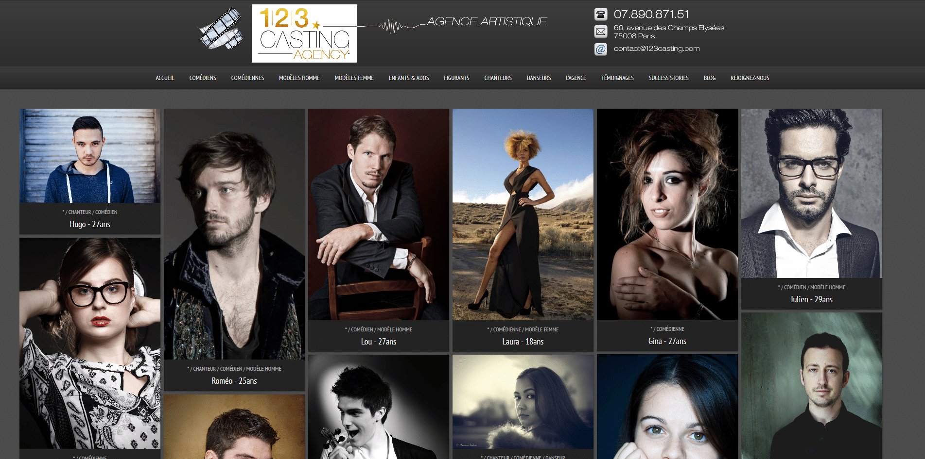 Aperçu du site 123casting.com