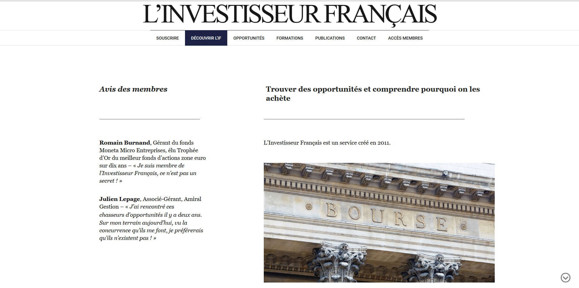 Aperçu du site LInvestisseurFrancais.com