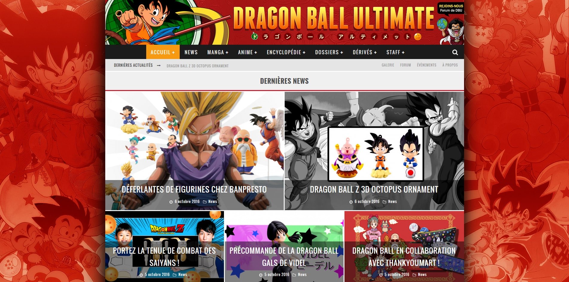 Aperçu du site Dragonball-Ultimate.com