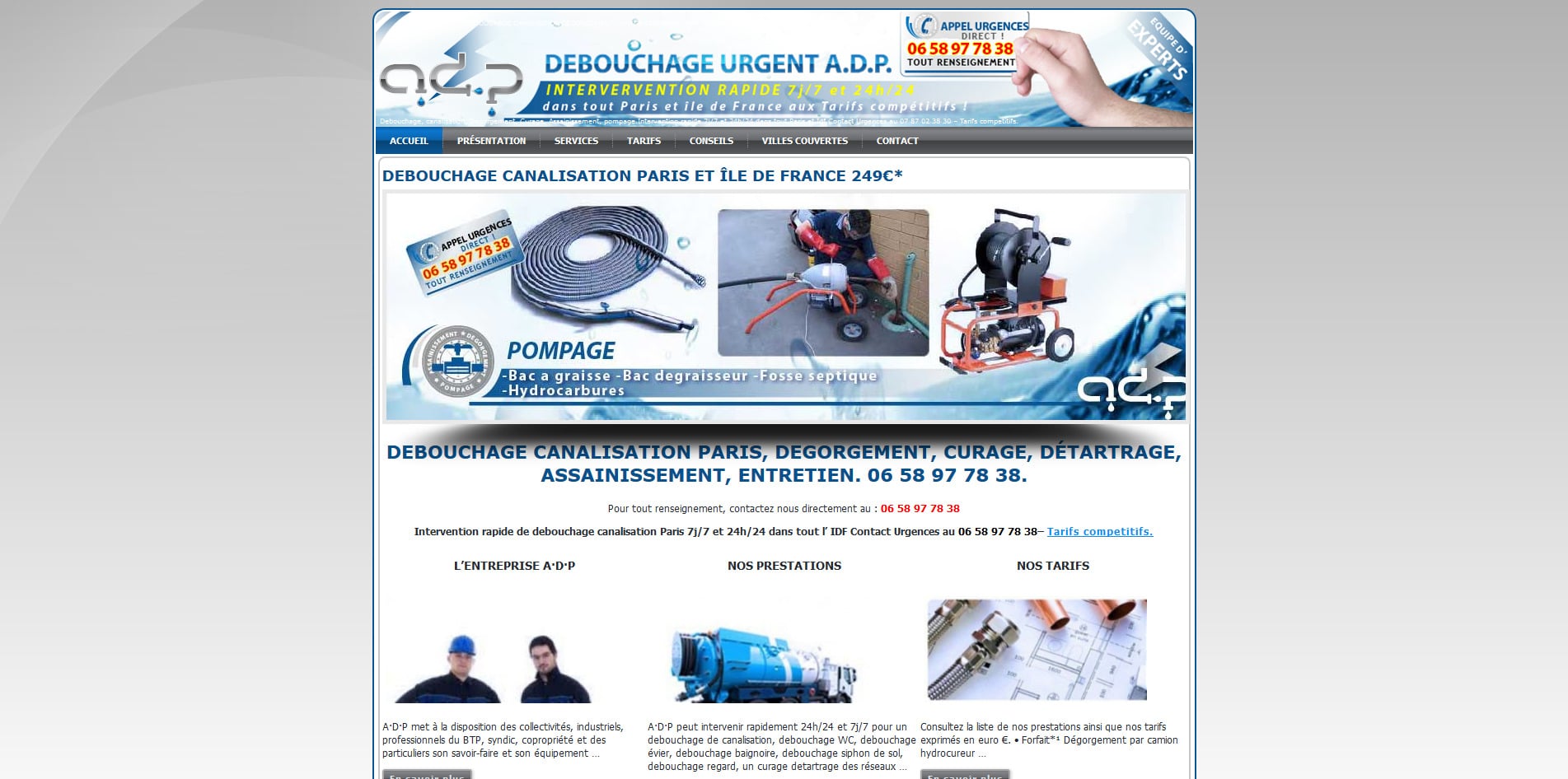Aperçu du site Debouchage-IDF.com