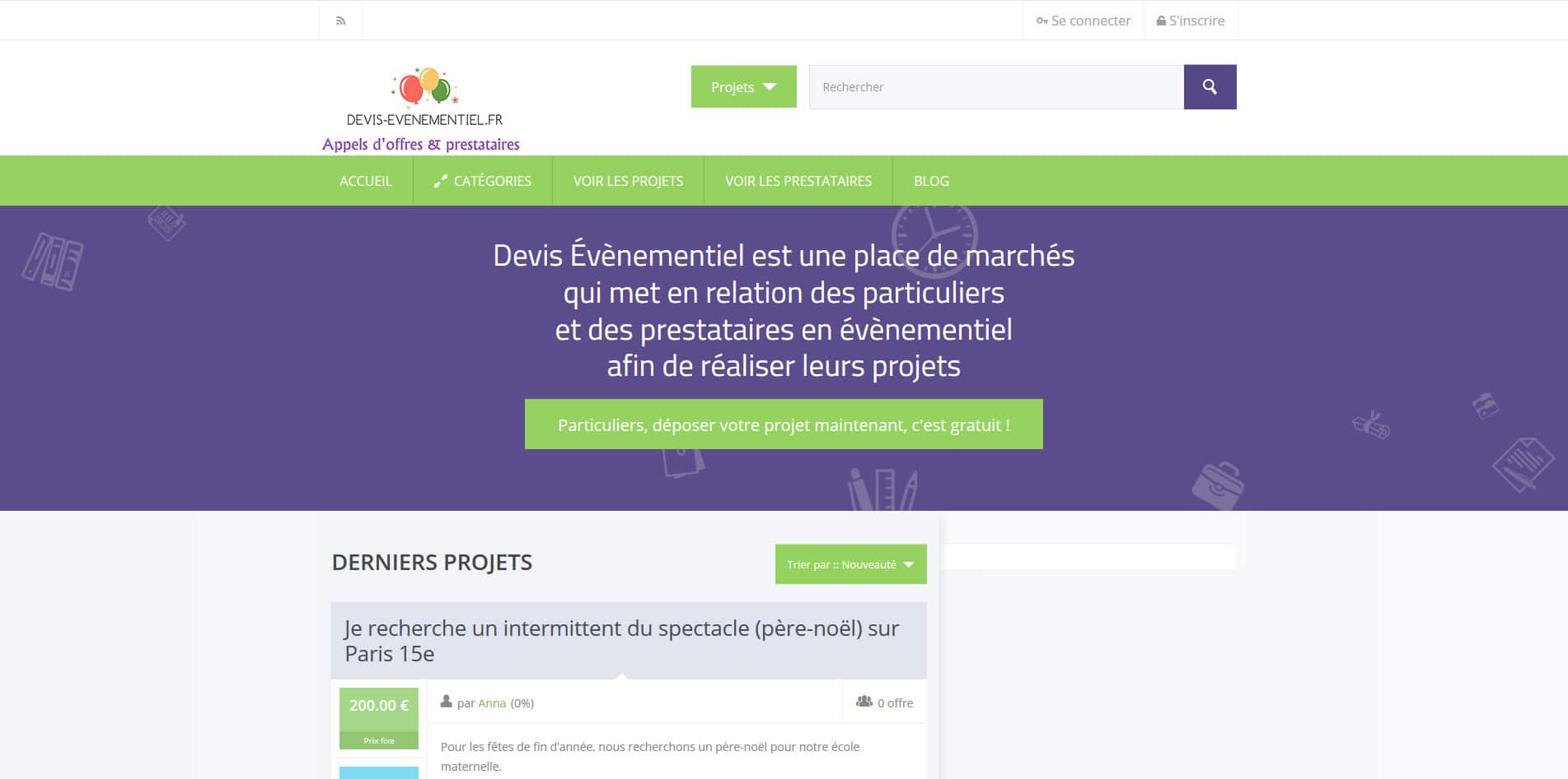 Aperçu du site Devis-Evenementiel.fr