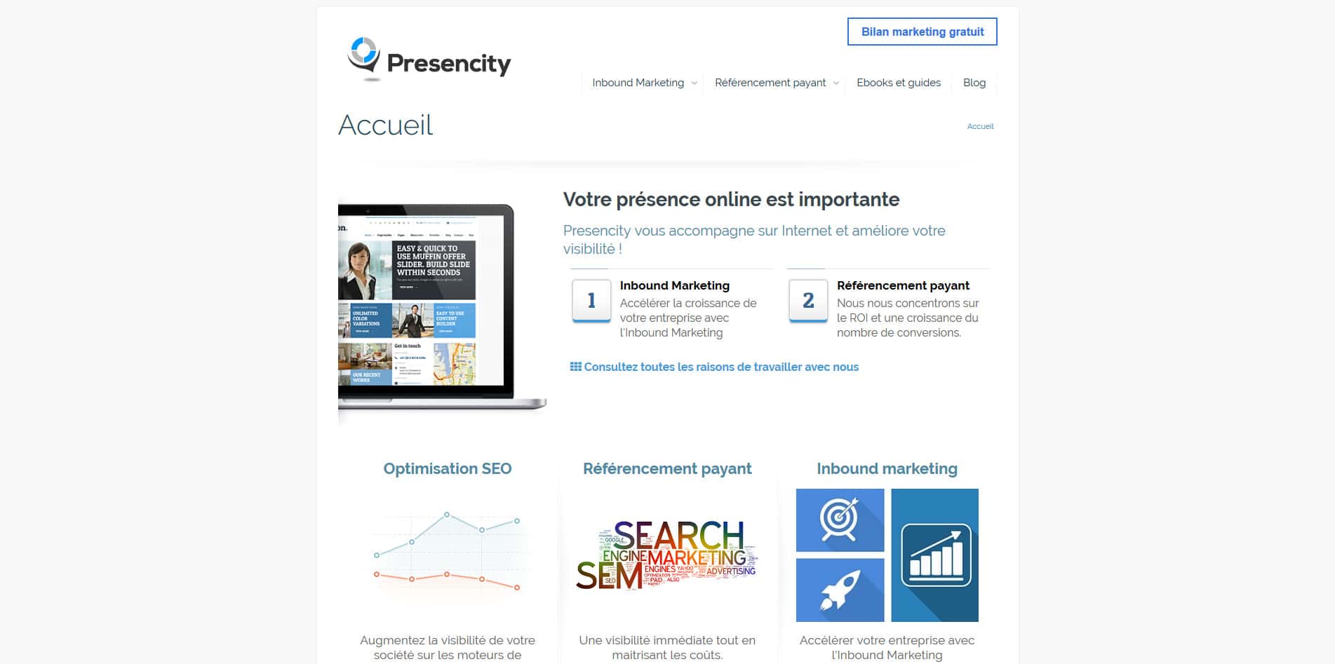 Aperçu du site Presencity.fr