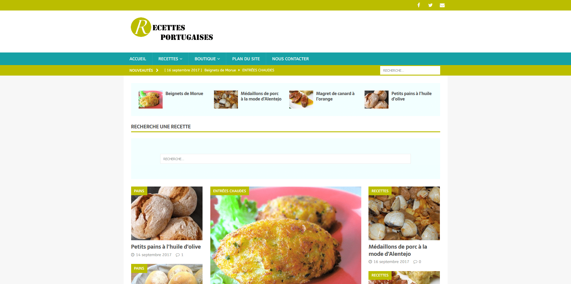 Aperçu du site Recettes-Portugaises.com