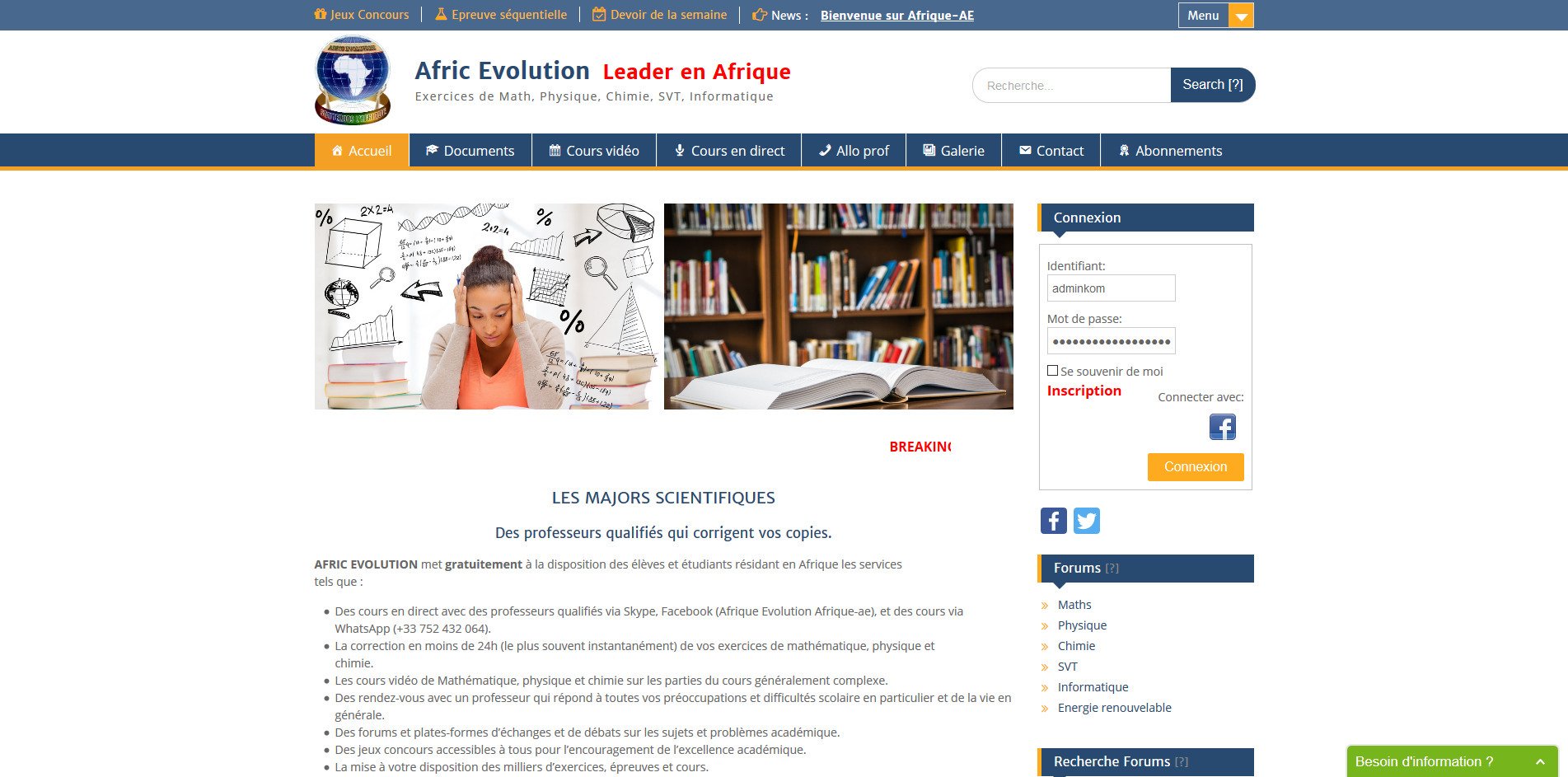 Aperçu du site Afrique-ae.com