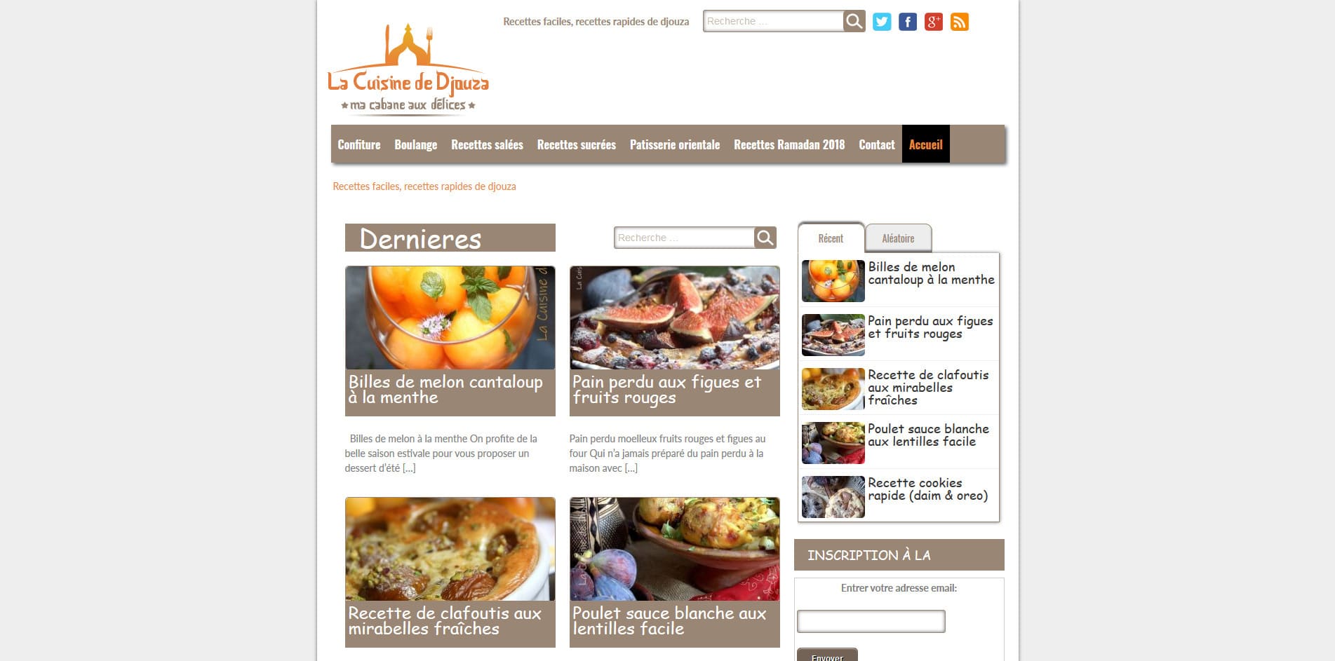 Aperçu du site Cuisinezavecdjouza.fr
