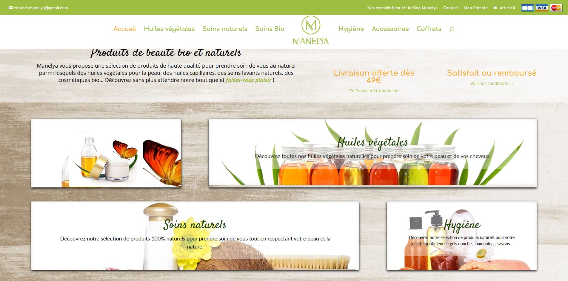 Aperçu du site Manelya.com