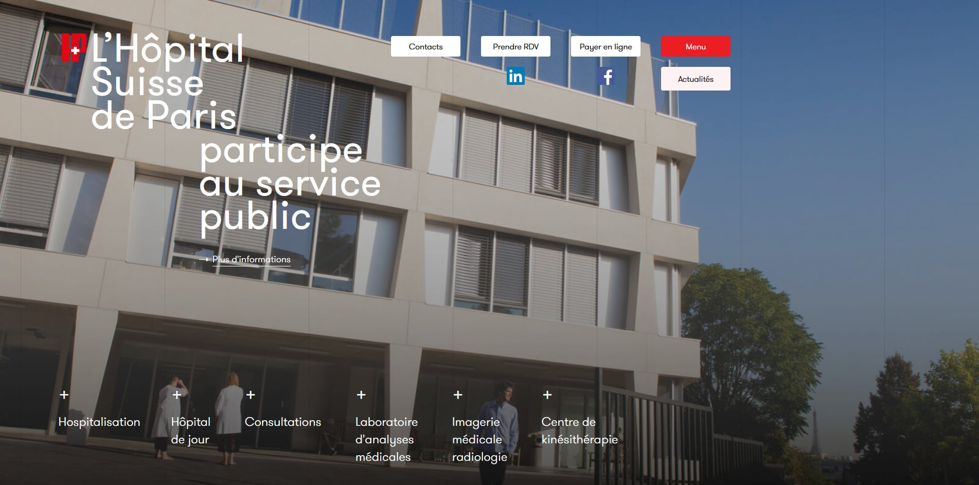 Aperçu du site Hopitalsuissedeparis.com