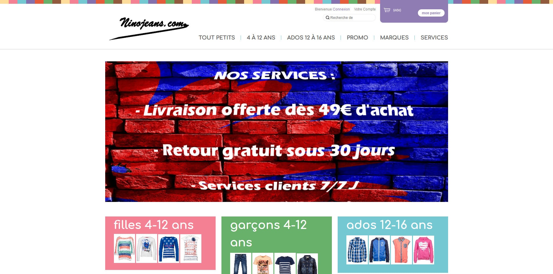 Aperçu du site Ninojeans.com
