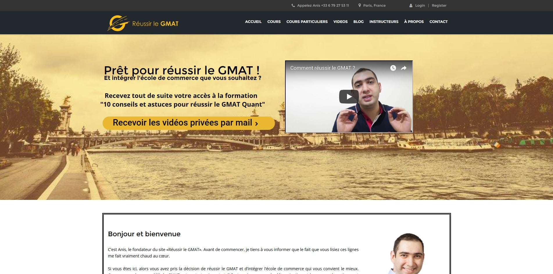 Aperçu du site Reussirlegmat.com