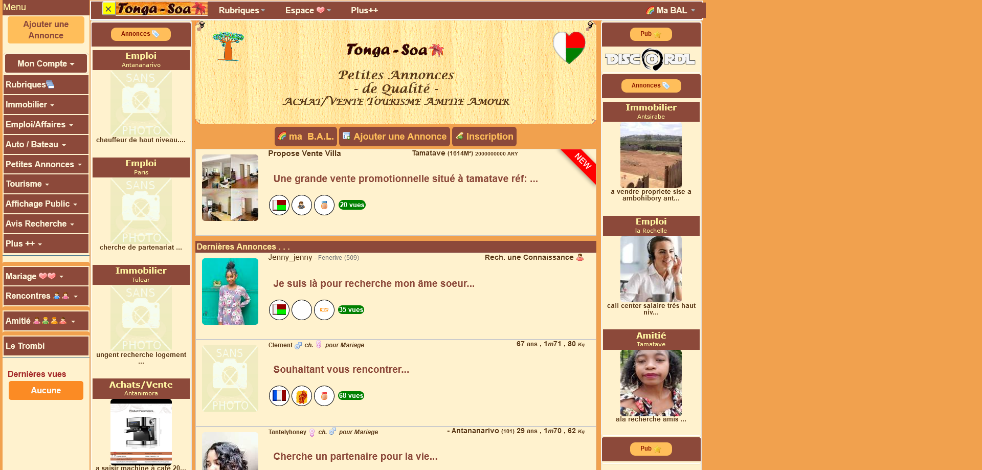 Aperçu du site tonga-soa.com