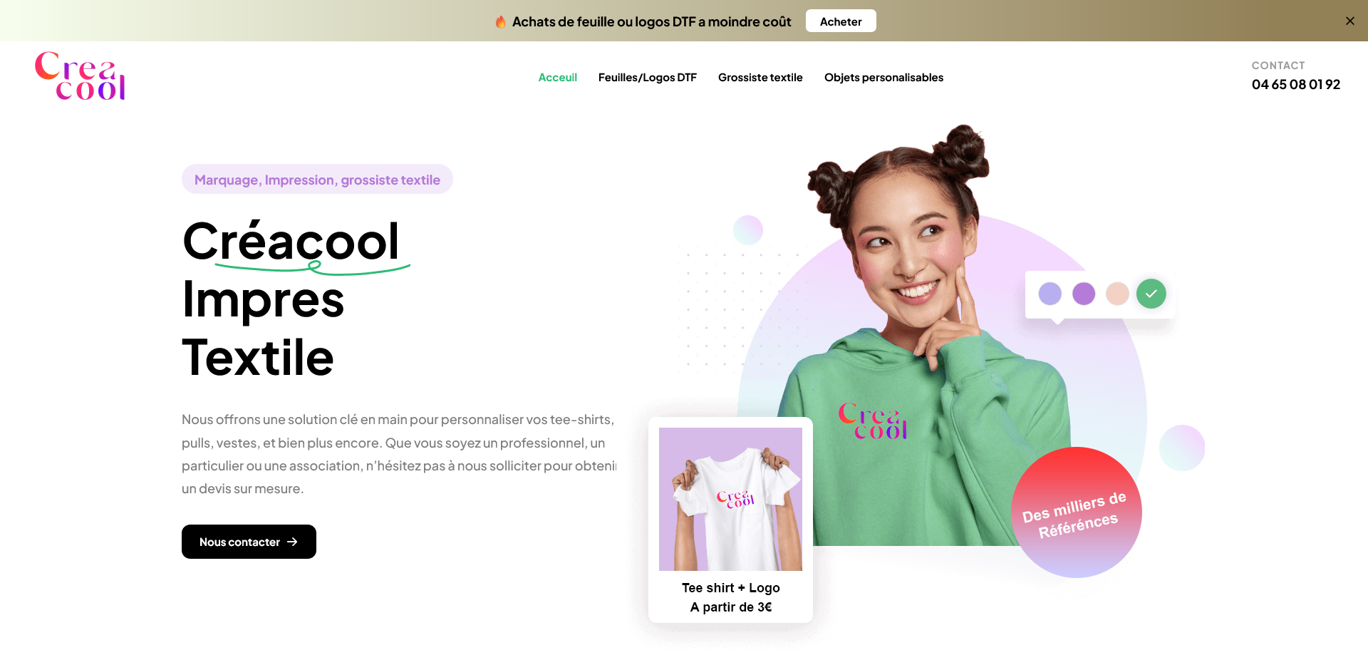 Aperçu du site creacool.fr