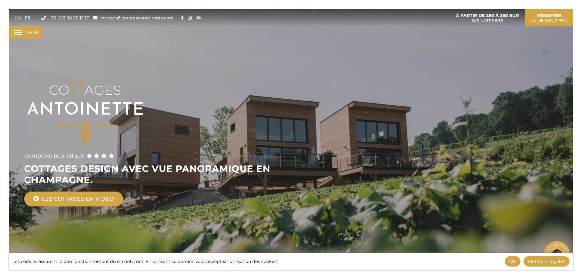 Aperçu du site cottagesantoinette.com